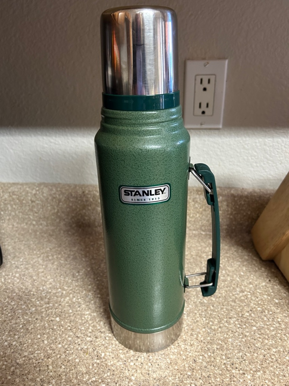 Stanley Green Stainless Steel Vacuum Thermos with Handle